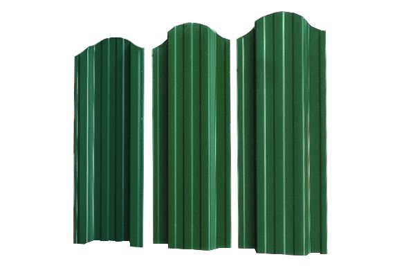 Металлический штакетник двусторонний фигурный RAL 6005 зеленый мох 0,7м
