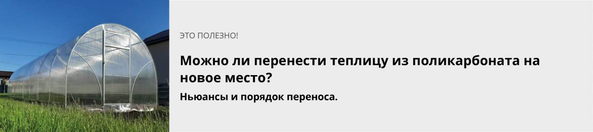 Можно ли перенести теплицу из поликарбоната на новое место?