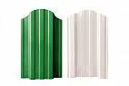 Металлический штакетник односторонний фигурный RAL 6005 зеленый мох 0,5м